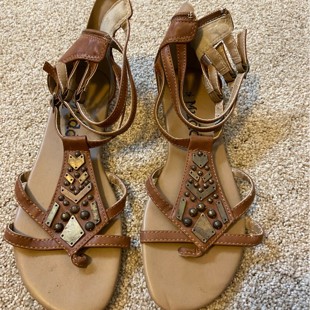 Mudd Brown Sandals with Studded Design